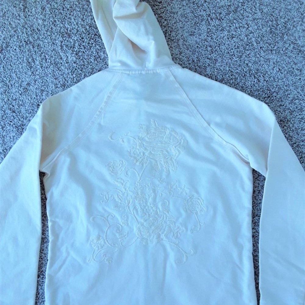 Ivory Hooded Flower Embroidered Sweatshirt, 4P